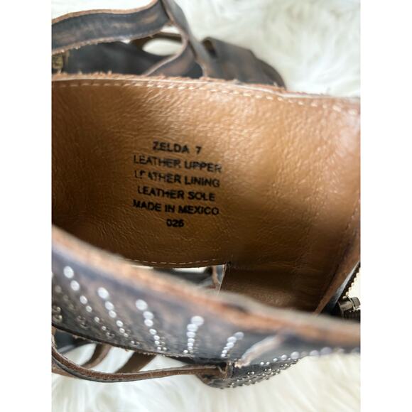 FREEBIRD BY STEVEN Zelda Studded Leather Sandals 7 - Picture 8 of 12